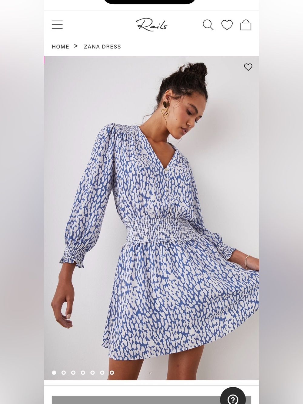 Rails Zana Dress - Cobalt Static Leopard.